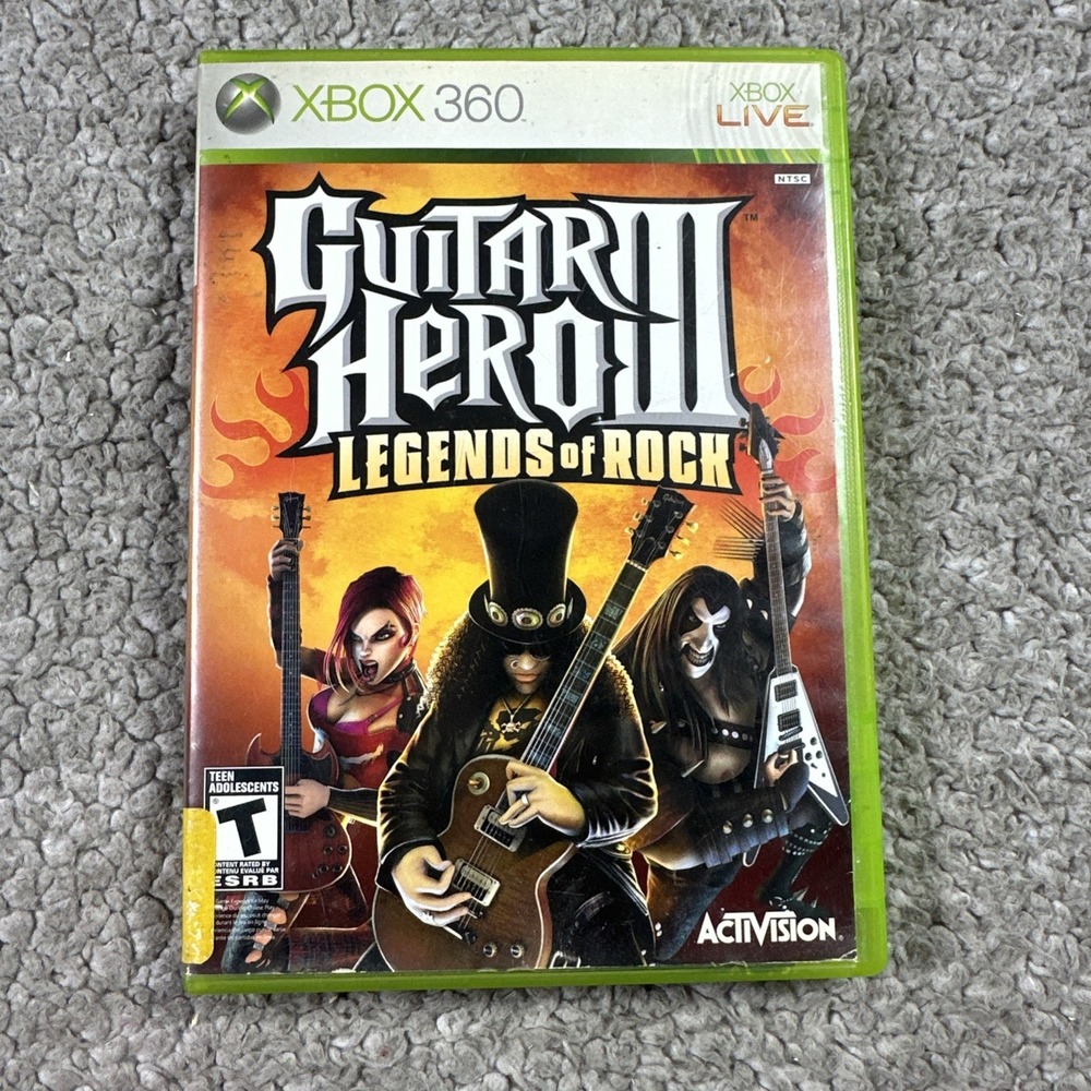 Guitar Hero III 3: Legends Of Rock Xbox 360 Complete CIB Microsoft, 2007)